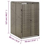 Abri pour poubelle Gris 70x80x117 cm Résine tressée – Image 6