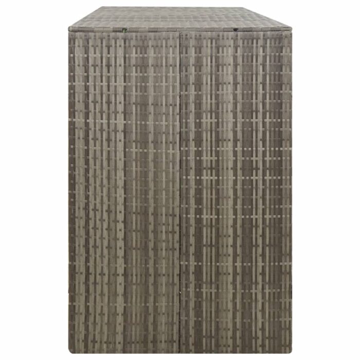 Abri pour poubelle triple Gris 207x80x117 cm Résine tressée – Image 4