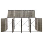 Abri pour poubelle quadruple Gris 274x80x117 cm Résine tressée – Image 2