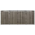 Abri pour poubelle quadruple Gris 274x80x117 cm Résine tressée – Image 3