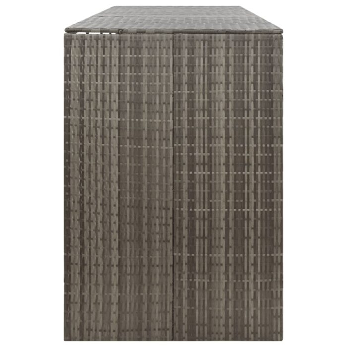 Abri pour poubelle quadruple Gris 274x80x117 cm Résine tressée – Image 4