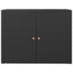 Armoire de rangement jardin Noir 100x55,5x80 cm Résine tressée – Image 2