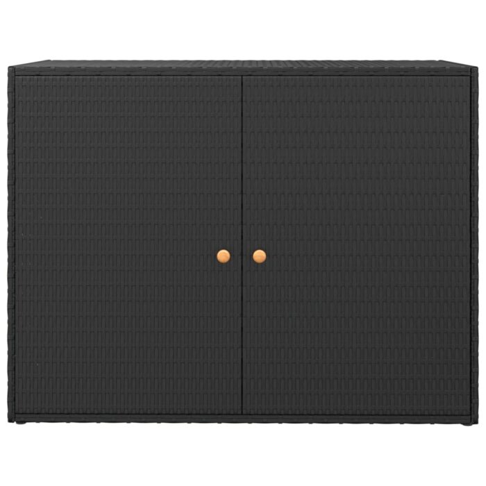 Armoire de rangement jardin Noir 100x55,5x80 cm Résine tressée – Image 2