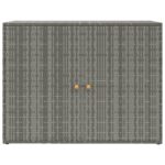 Armoire de rangement jardin Gris 100x55,5x80 cm Résine tressée – Image 2