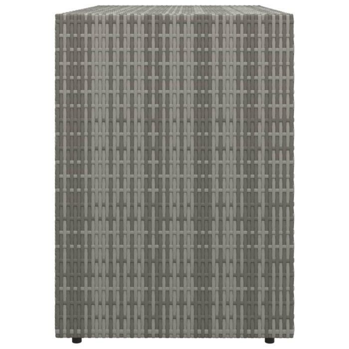 Armoire de rangement jardin Gris 100x55,5x80 cm Résine tressée – Image 3