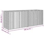 Armoire de rangement jardin Gris 198x55,5x80 cm Résine tressée – Image 6