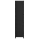 Armoire de rangement de jardin Noir 59x40x180 cm Résine tressée – Image 3
