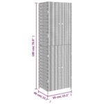 Armoire de rangement de jardin Noir 59x40x180 cm Résine tressée – Image 6