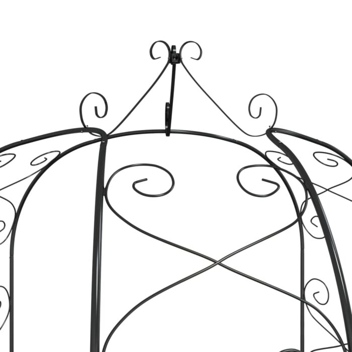 Arche de jardin Noir Ø180x255 cm Acier – Image 3