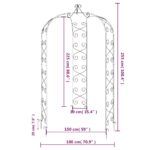 Arche de jardin Noir Ø180x255 cm Acier – Image 6