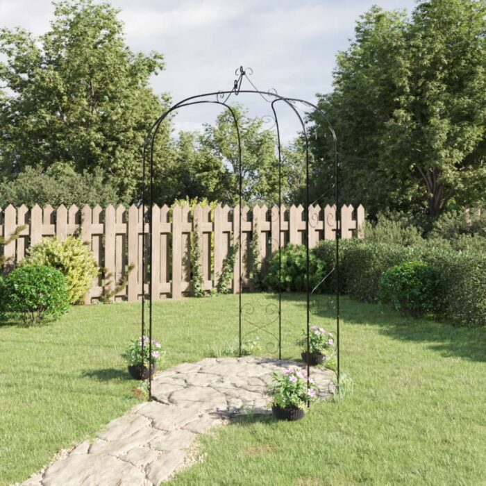 Arche de jardin Noir Ø180x255 cm Acier – Image 1