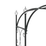 Arche de jardin avec portail noir 108x45x235 cm acier – Image 4