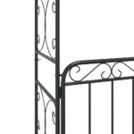 Arche de jardin avec portail noir 108x45x235 cm acier – Image 5