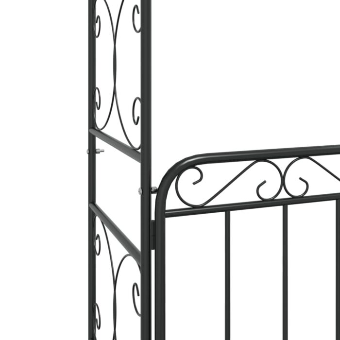 Arche de jardin avec portail noir 108x45x235 cm acier – Image 5