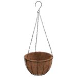 Jardinières suspendues 4 pcs avec doublure coco Noir Ø 40x63 cm – Image 2