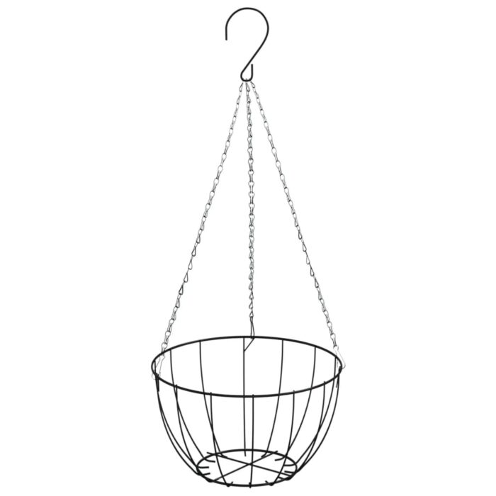 Jardinières suspendues 4 pcs avec doublure coco Noir Ø 40x63 cm – Image 3