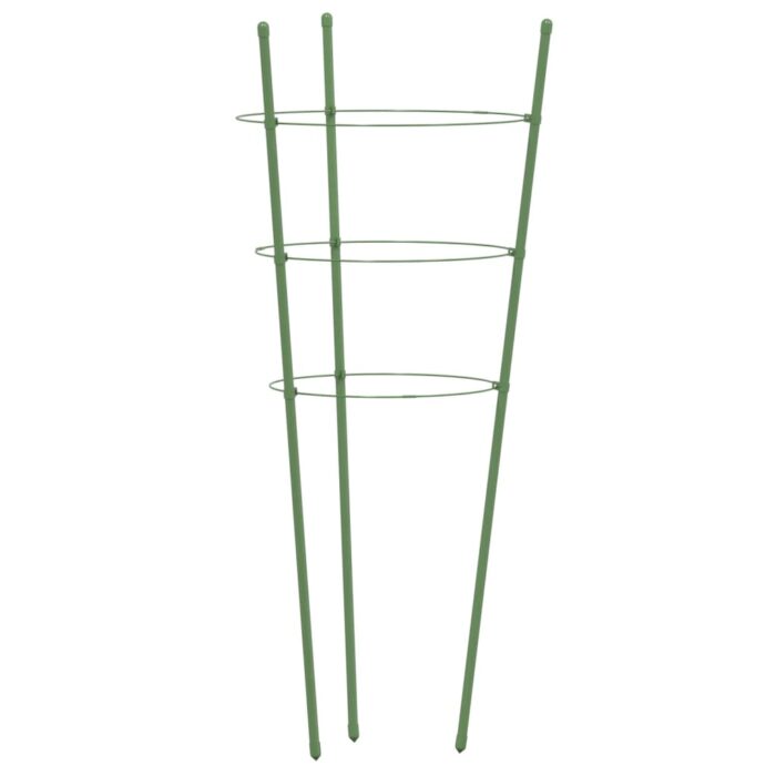 Supports pour plantes de jardin 3 anneaux 5pcs Vert 75 cm Acier – Image 2