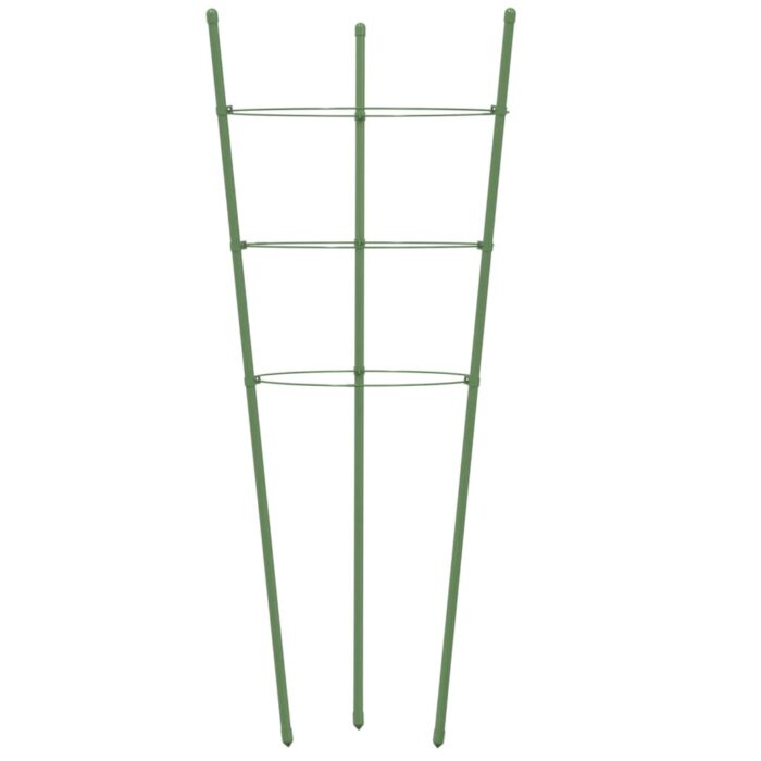 Supports pour plantes de jardin 3 anneaux 5pcs Vert 75 cm Acier – Image 3
