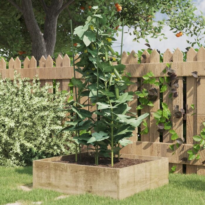 Supports pour plantes de jardin 3 anneaux 5pcs Vert 75 cm Acier – Image 1