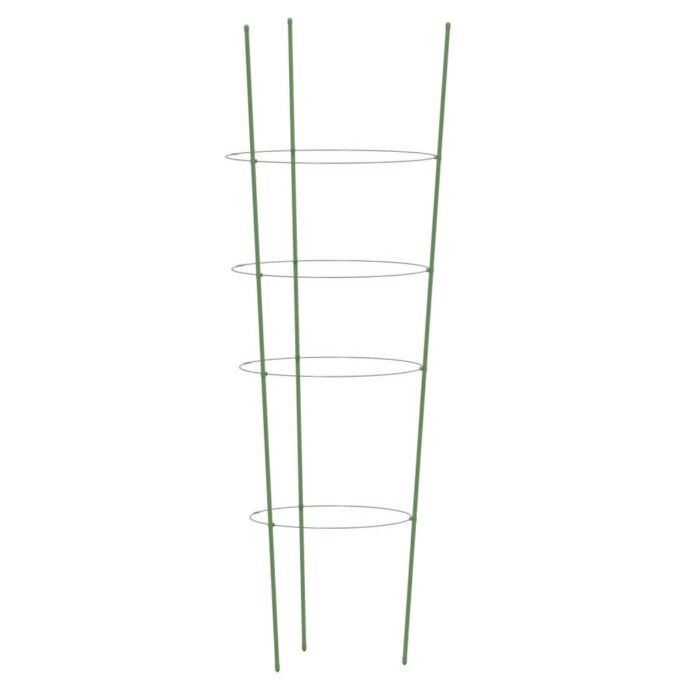Supports pour plantes de jardin 4 anneaux 5pcs Vert 90 cm Acier – Image 2