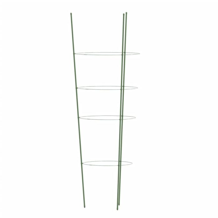 Supports pour plantes de jardin 4 anneaux 5pcs Vert 90 cm Acier – Image 4