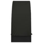 Chaise longue avec toit rond noir 211x57x140 cm résine tressée – Image 4