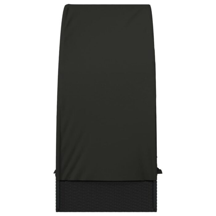 VXL8720845670757_g_en_hd_4.jpg Chaise longue avec toit rond noir 211x57x140 cm résine tressée – Image 4