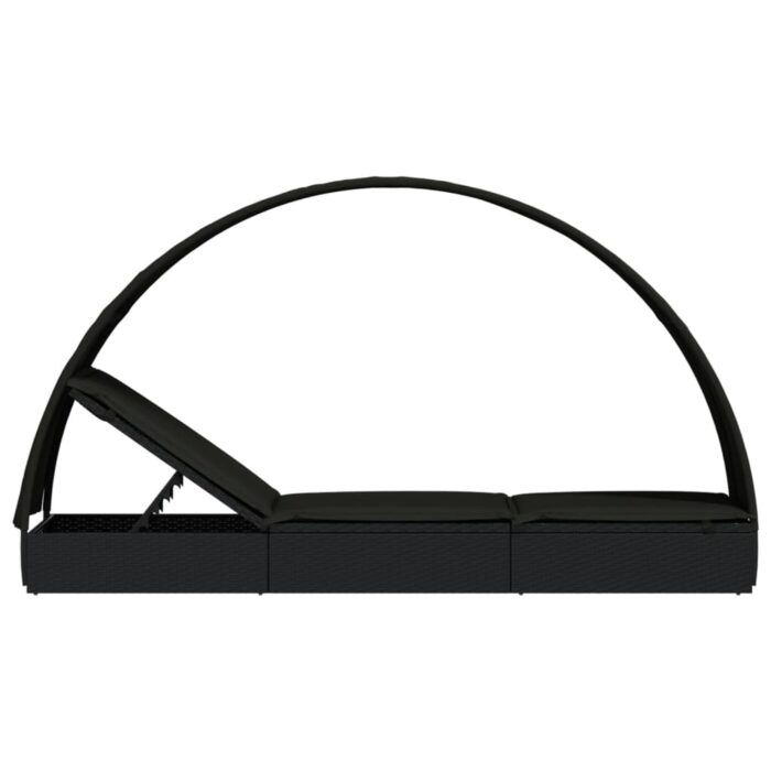 VXL8720845670757_g_en_hd_5.jpg Chaise longue avec toit rond noir 211x57x140 cm résine tressée – Image 5