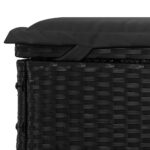 Chaise longue avec toit rond noir 211x57x140 cm résine tressée – Image 8