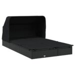 Transat 2 places avec toit pliable noir 213x118x97 cm – Image 2