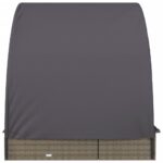 Transat 2 places avec toit rond gris 211x112x140 cm – Image 4