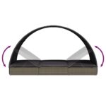 Transat 2 places avec toit rond gris 211x112x140 cm – Image 8