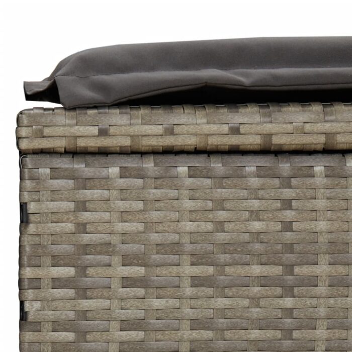 Transat 2 places avec toit rond gris 211x112x140 cm – Image 9