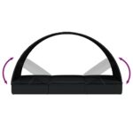 Transat 2 places avec toit rond noir 211x112x140 cm – Image 8