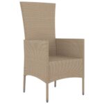 Chaises de jardin avec coussins lot de 2 Résine tressée Beige – Image 2