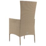 Chaises de jardin avec coussins lot de 4 Résine tressée Beige – Image 5