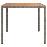 Table de jardin et dessus en bois Gris Résine tressée et acacia – Image 2