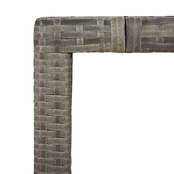 Table de jardin et dessus en bois Gris Résine tressée et acacia – Image 3