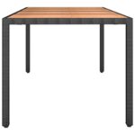 Table de jardin plateau en bois Noir Résine tressée bois massif – Image 2