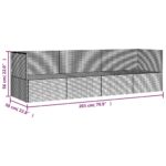 Lit de salon d'extérieur avec coussins Noir Résine tressée – Image 6