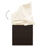 Lit de salon d'extérieur toit et coussins Marron Résine tressée – Image 5