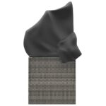 Lit de salon d'extérieur toit et coussins Gris Résine tressée – Image 2