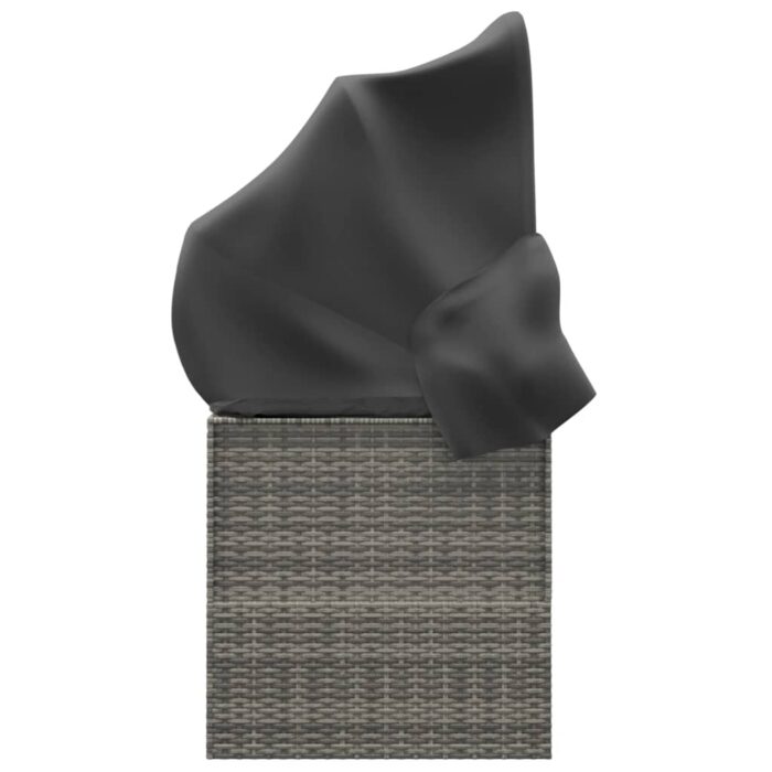 Lit de salon d'extérieur toit et coussins Gris Résine tressée – Image 2