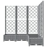 Jardinière avec treillis Gris clair 120x120x121,5 cm PP – Image 2