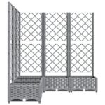 Jardinière avec treillis Gris clair 120x120x121,5 cm PP – Image 3