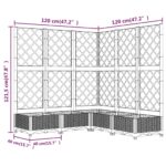 Jardinière avec treillis Gris clair 120x120x121,5 cm PP – Image 6