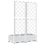 Jardinière avec treillis Blanc 80x40x121,5 cm PP – Image 4