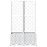 Jardinière avec treillis Blanc 80x40x136 cm PP – Image 2