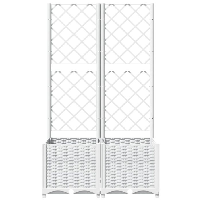 VXL8720845671754_g_en_hd_2.jpg Jardinière avec treillis Blanc 80x40x136 cm PP – Image 2