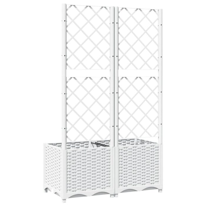 VXL8720845671754_g_en_hd_4.jpg Jardinière avec treillis Blanc 80x40x136 cm PP – Image 4